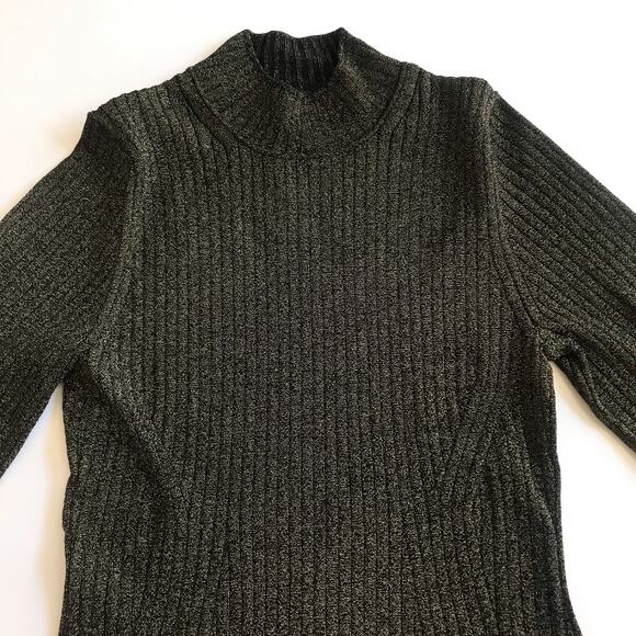 Banana Republic Lena Metallic Sweater Lurex Flare Black Size Small NWT Holiday - Picture 4 of 11